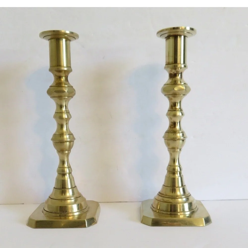 Vintage Venus Brass Candlestick Holders Pair Made in Japan Elegant Decor‎